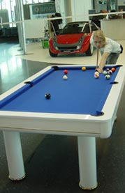 Billardtisch Weiss / Blau